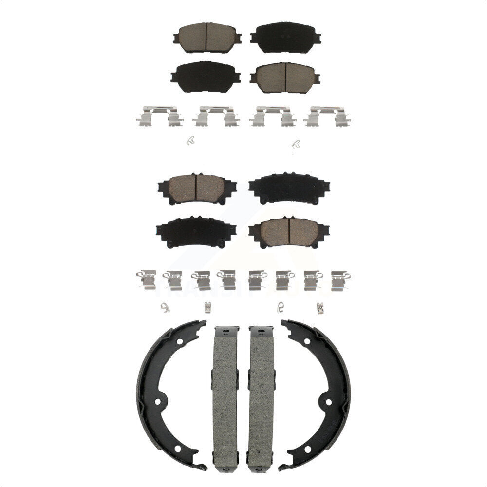 Front Rear Ceramic Brake Pads And Parking Shoes Kit For 2014 Lexus IS250 C F Sport KCN-100840