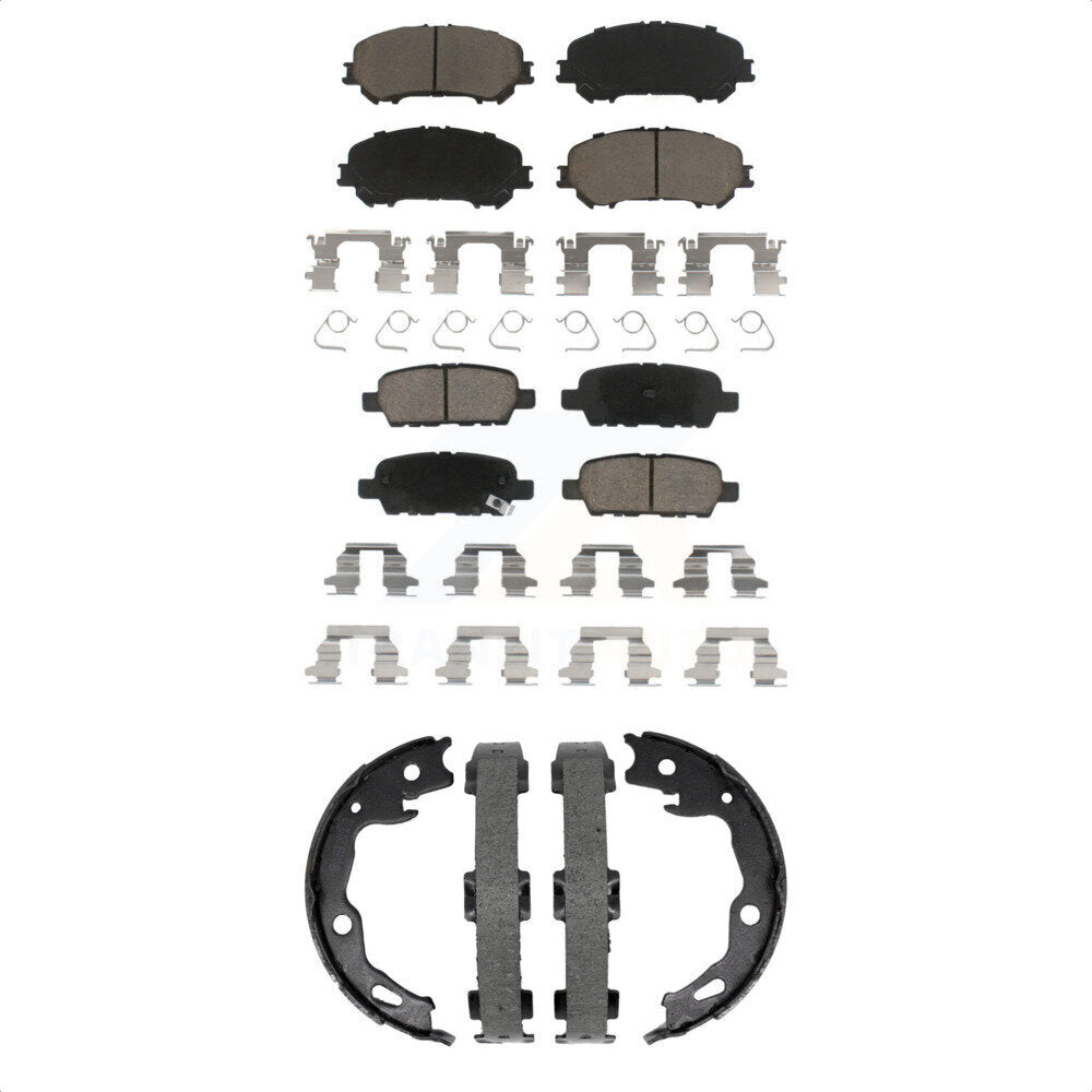 Front Rear Ceramic Brake Pads And Parking Shoes Kit For Nissan Rogue Sport Qashqai KCN-100844