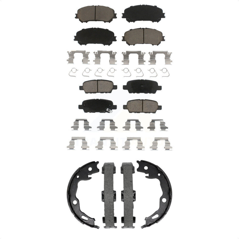 Front Rear Ceramic Brake Pads And Parking Shoes Kit For Nissan Rogue Sport Qashqai KCN-100844