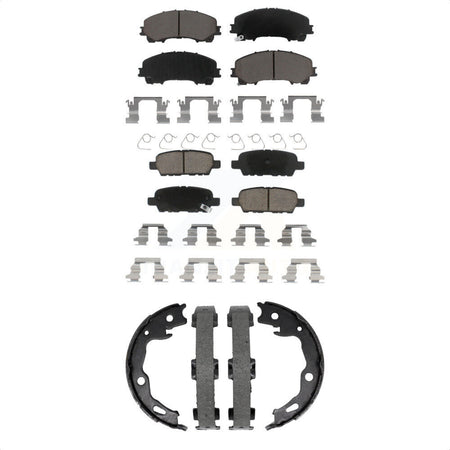 Front Rear Ceramic Brake Pads And Parking Shoes Kit For Nissan Rogue KCN-100845