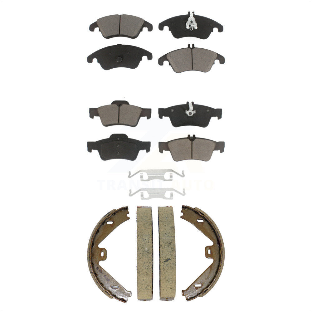 Front Rear Ceramic Brake Pads & Parking Shoes Kit For Mercedes-Benz E350 E400 E250 CLS400 KCN-100852
