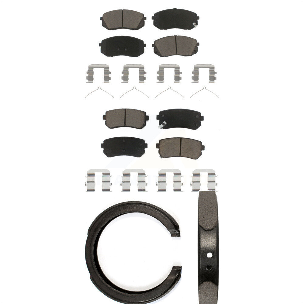 Front Rear Ceramic Brake Pads And Parking Shoes Kit For 2016 Hyundai Sonata GAS engine KCN-100855