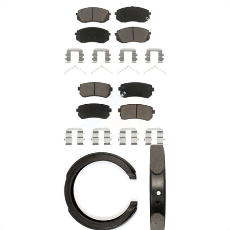 Front Rear Ceramic Brake Pads And Parking Shoes Kit For 2016 Hyundai Sonata GAS engine KCN-100855