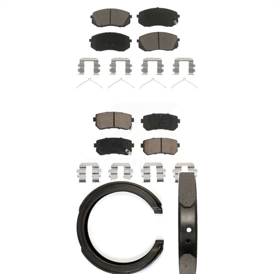 Front Rear Ceramic Brake Pads And Parking Shoes Kit For Kia Optima KCN-100856