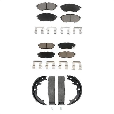 Front Rear Ceramic Brake Pads And Parking Shoes Kit For 2014-2018 Subaru Forester 2.0L KCN-100863
