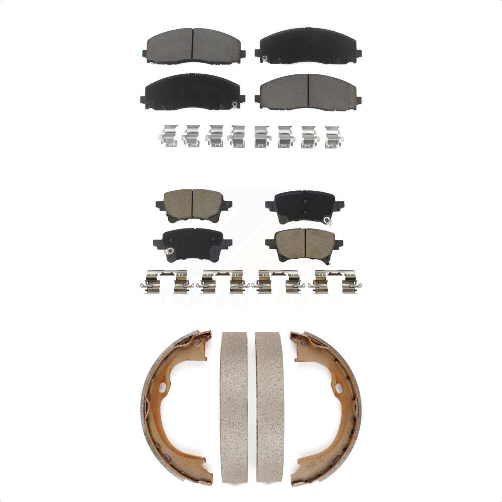 Front Rear Ceramic Brake Pads And Parking Shoes Kit For Jeep Wrangler Gladiator KCN-100867