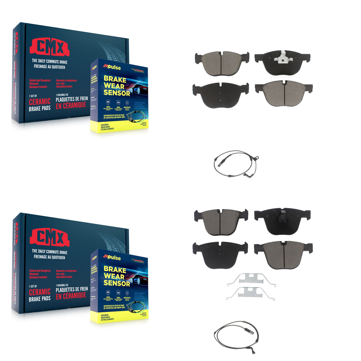 Front Rear Ceramic Disc Brake Pads And Wear Sensors Kit For BMW X5 X6 KCW-100015