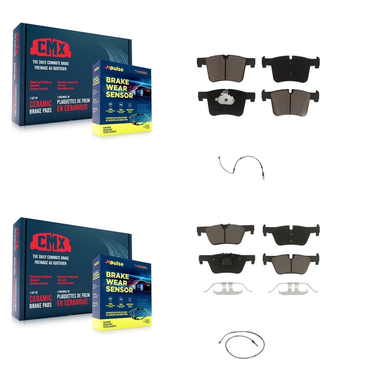 Front Rear Ceramic Disc Brake Pads And Wear Sensors Kit For BMW 320i xDrive 328d 2.0L KCW-100022