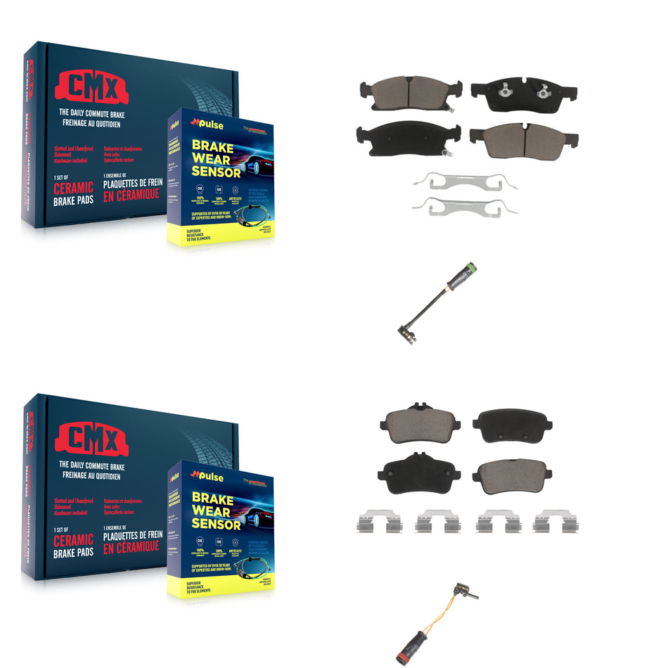 Front Rear Ceramic Brake Pads Wear Sensor Kit For Mercedes-Benz GLE400 GL350 GLS450 GL450 KCW-100029