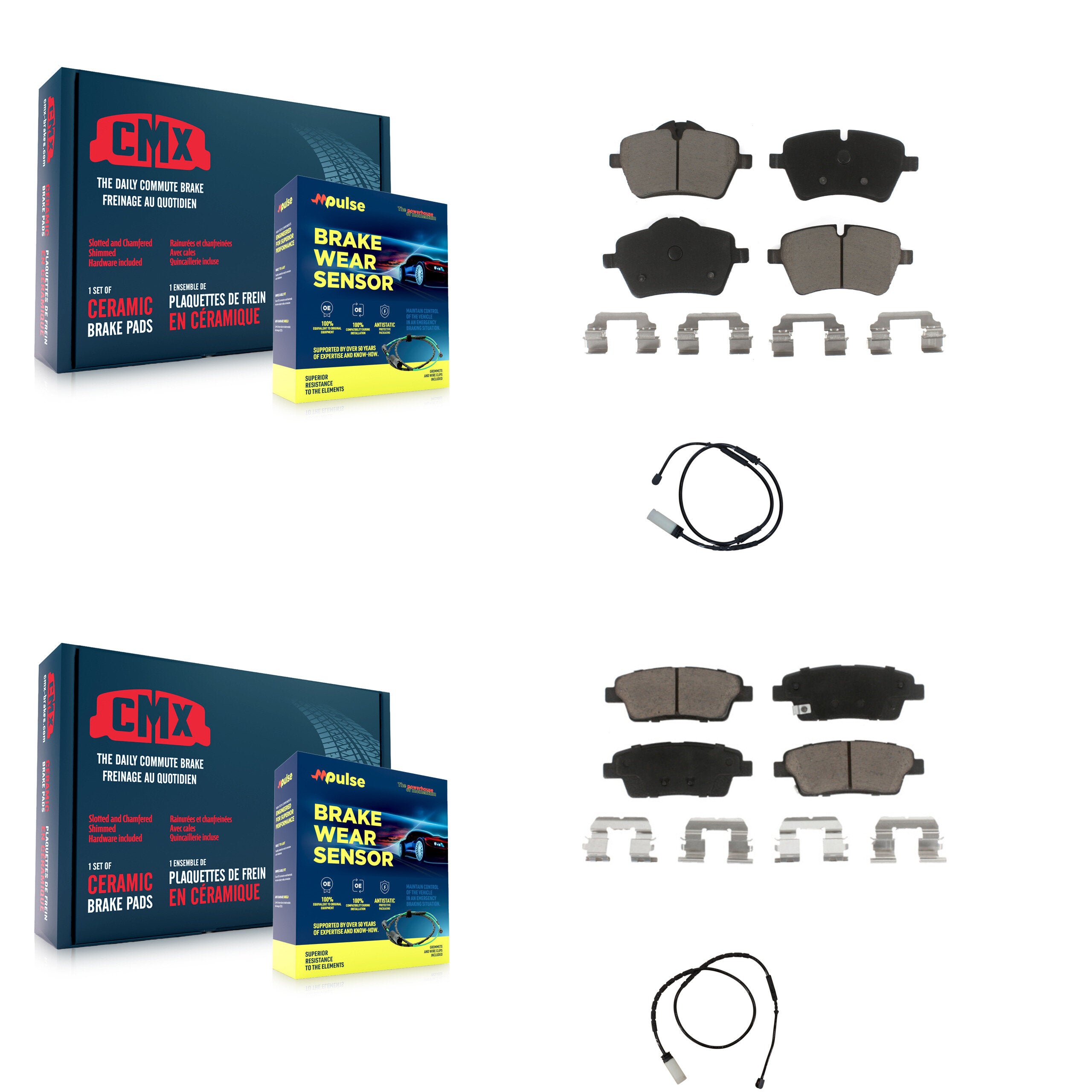 Front Rear Ceramic Disc Brake Pads And Wear Sensor Kit For Mini Cooper Countryman Paceman KCW-100030