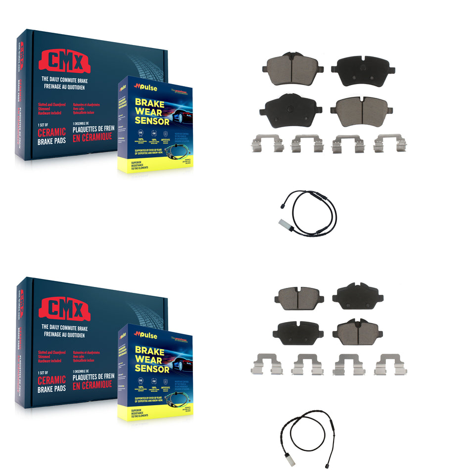 Front Rear Ceramic Disc Brake Pads And Wear Sensor Kit For Mini Cooper Countryman Paceman KCW-100031