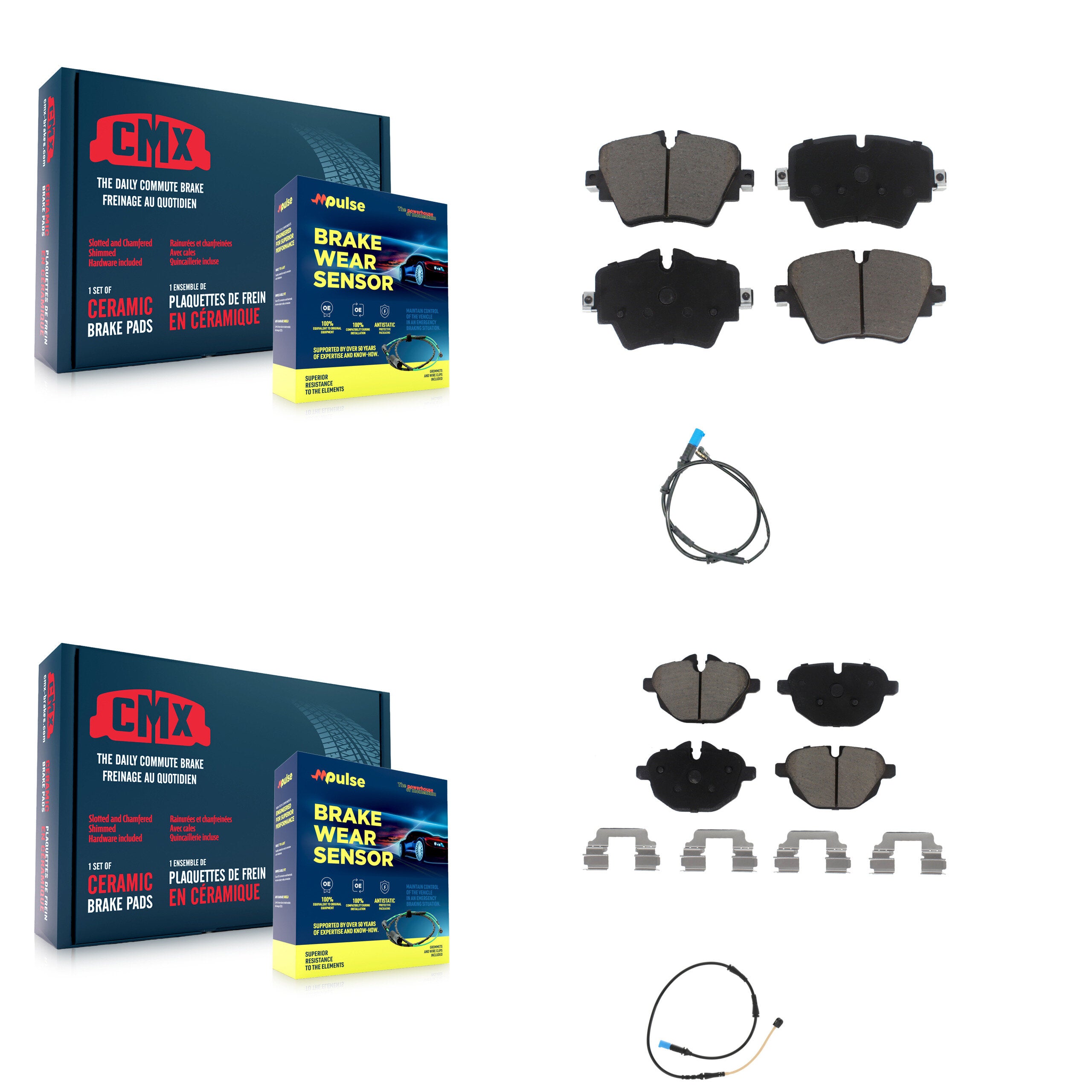 Front Rear Ceramic Disc Brake Pads And Wear Sensors Kit For BMW X4 KCW-100032