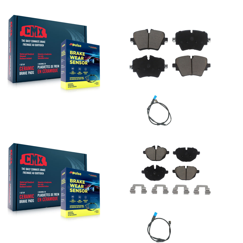 Front Rear Ceramic Disc Brake Pads And Wear Sensors Kit For BMW X3 KCW-100033