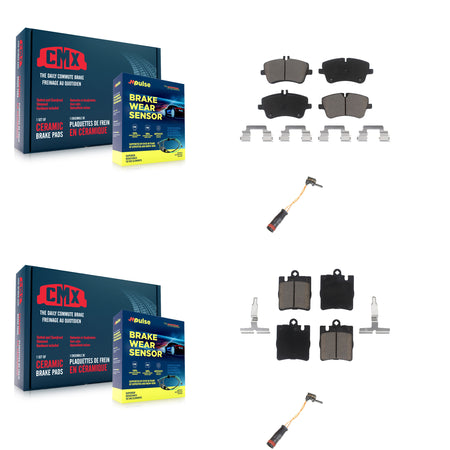 Front Rear Ceramic Disc Brake Pad Wear Sensor Kit For Mercedes-Benz C280 C320 CLK320 C350 KCW-100036