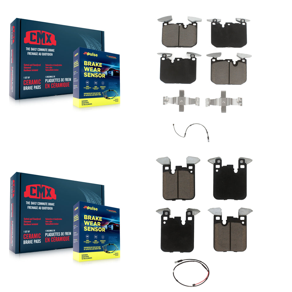 Front Rear Ceramic Disc Brake Pads And Wear Sensors Kit For BMW M3 M2 KCW-100044