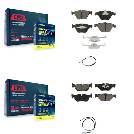 Front Rear Ceramic Disc Brake Pads And Wear Sensors Kit For BMW 328i xDrive KCW-100081