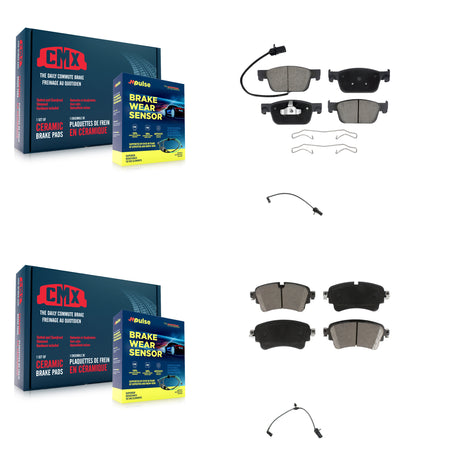 Front Rear Ceramic Disc Brake Pads Extra Wear Sensor Kit For Audi A4 Quattro A5 Sportback KCW-100082