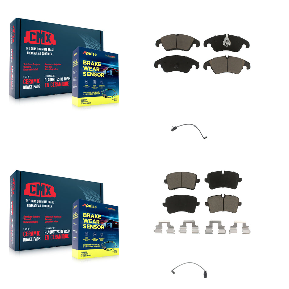 Front Rear Ceramic Disc Brake Pads And Wear Sensors Kit For Audi A7 Quattro A6 KCW-100110