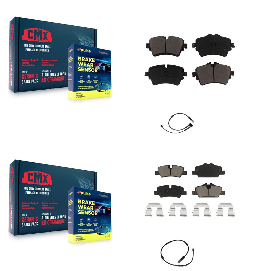 Front Rear Ceramic Disc Brake Pads And Wear Sensors Kit For Mini Cooper KCW-100125
