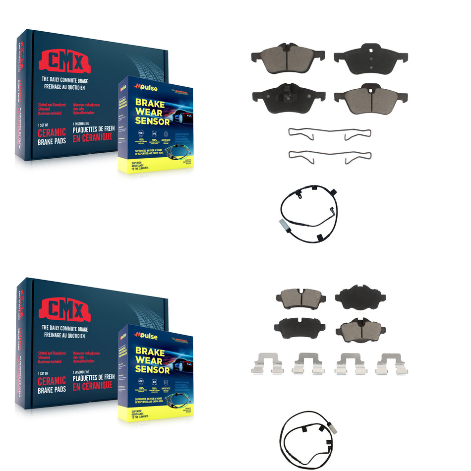 Front Rear Ceramic Disc Brake Pads And Wear Sensors Kit For Mini Cooper KCW-100127