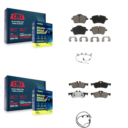 Front Rear Ceramic Disc Brake Pads And Wear Sensors Kit For 2006 Mini Cooper 1.6L KCW-100132