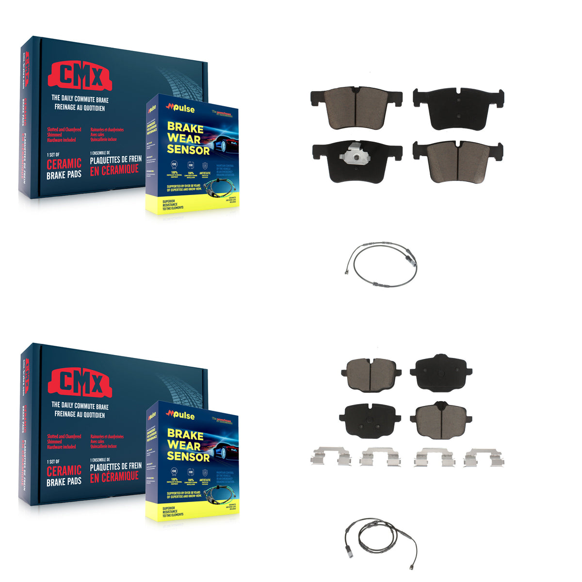 Front Rear Ceramic Disc Brake Pads And Wear Sensors Kit For 2012 BMW X3 From 10 11 KCW-100140