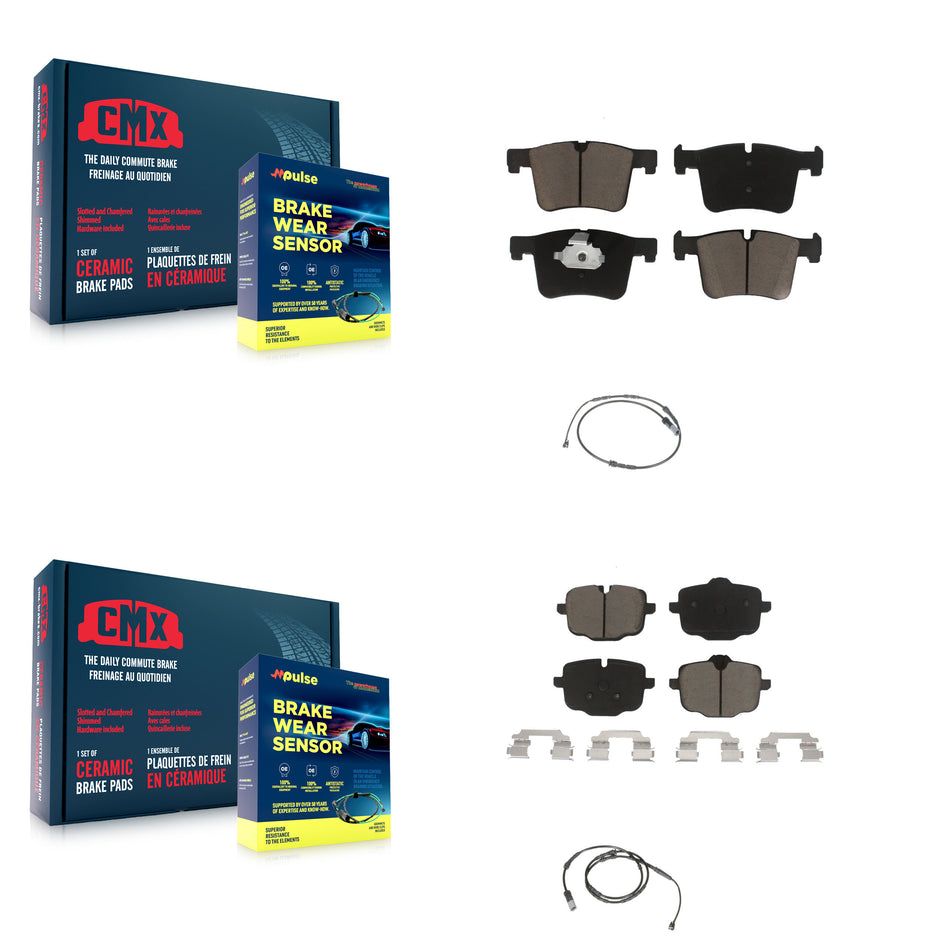 Front Rear Ceramic Disc Brake Pads And Wear Sensors Kit For 2012 BMW X3 From 10 11 KCW-100140