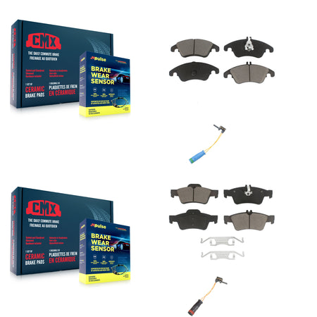 Front Rear Ceramic Disc Brake Pads And Wear Sensors Kit For Mercedes-Benz E400 KCW-100148