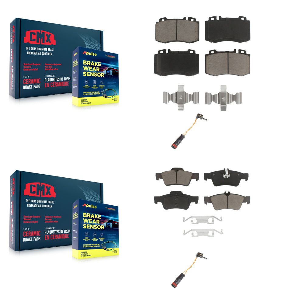 Front Rear Ceramic Brake Pad Wear Sensor Kit For Mercedes-Benz E350 SL500 SL550 E550 S500 KCW-100149