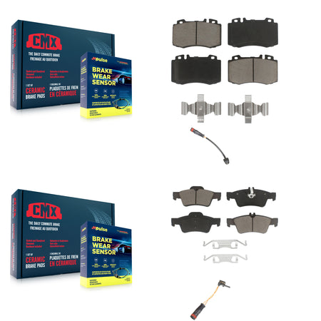Front Rear Ceramic Brake Pad & Wear Sensor Kit For Mercedes-Benz SL500 with Sport Package KCW-100150