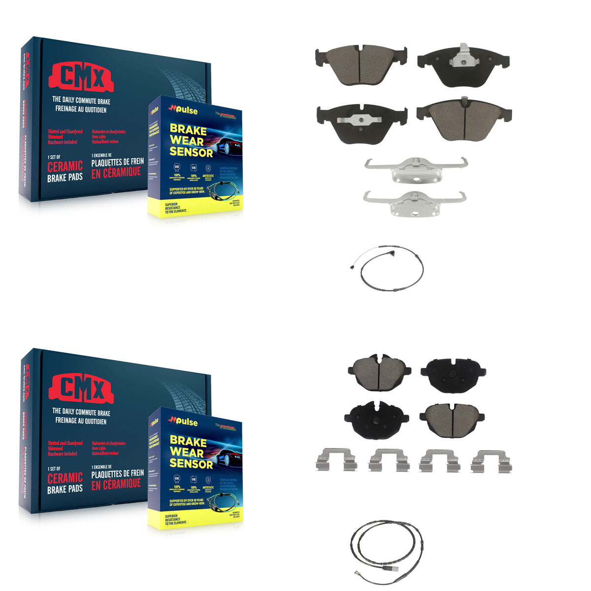 Front Rear Ceramic Disc Brake Pads And Wear Sensors Kit For BMW Z4 KCW-100154
