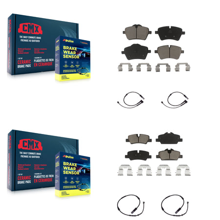 Front Rear Ceramic Disc Brake Pads And Wear Sensors Kit For Mini Cooper KCW-100175