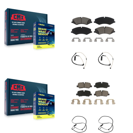 Front Rear Ceramic Disc Brake Pads And Wear Sensors Kit For Land Rover Range KCW-100176
