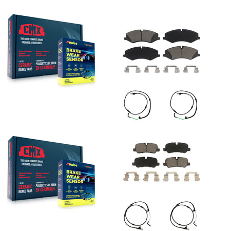 Front Rear Ceramic Disc Brake Pads And Wear Sensors Kit For Land Rover LR4 KCW-100182