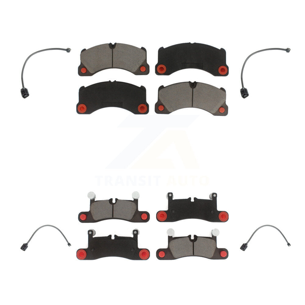 Front Rear Ceramic Disc Brake Pads And Wear Sensors Kit For Porsche Cayenne with Harness KCW-100187