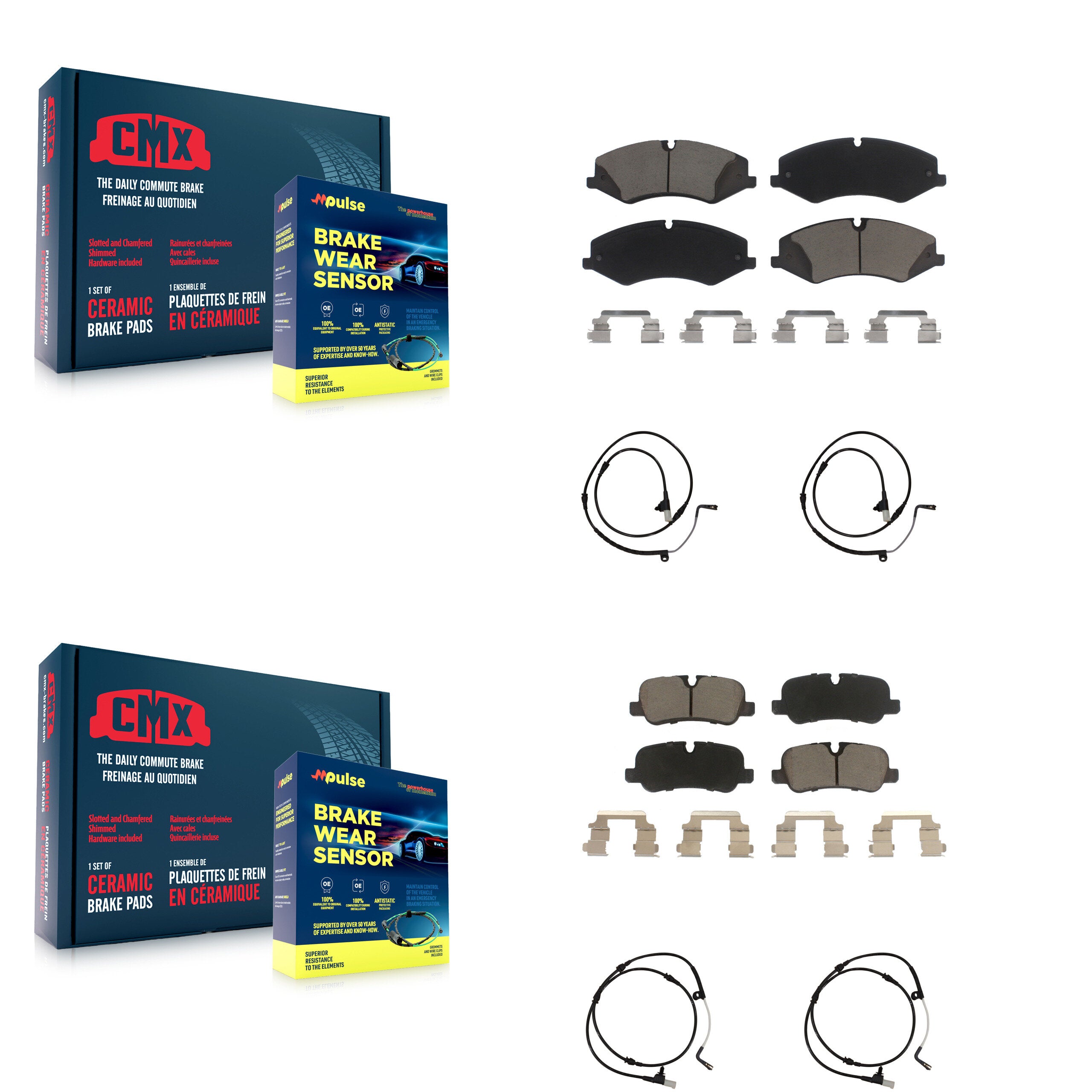 Front Rear Ceramic Brake Pads Wear Sensor Kit For Land Rover Range Sport with 360mm Rotor KCW-100204