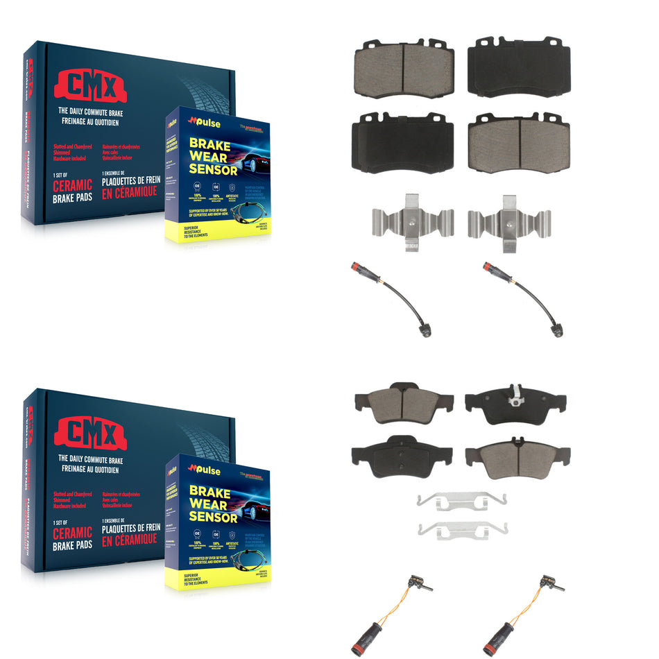 Front Rear Ceramic Brake Pad & Wear Sensor Kit For Mercedes-Benz SL500 with Sport Package KCW-100218
