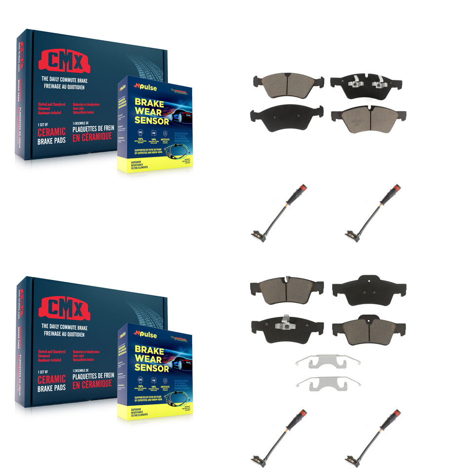 Front Rear Ceramic Brake Pad Wear Sensor Kit For Mercedes-Benz ML350 R350 GL450 ML500 G55 KCW-100233
