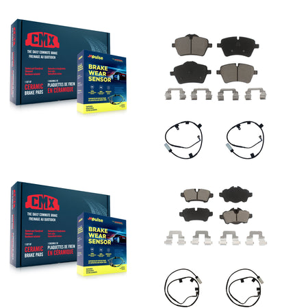 Front Rear Ceramic Disc Brake Pads And Wear Sensors Kit For Mini Cooper KCW-100247