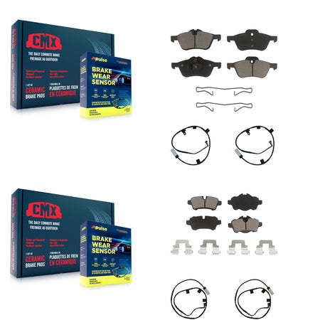 Front Rear Ceramic Disc Brake Pads And Wear Sensors Kit For Mini Cooper KCW-100248