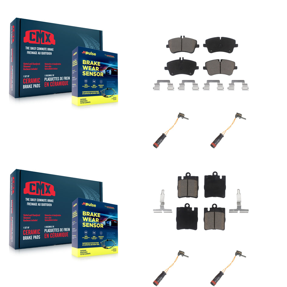 Front Rear Ceramic Disc Brake Pad Wear Sensor Kit For Mercedes-Benz C280 C320 CLK320 C350 KCW-100275