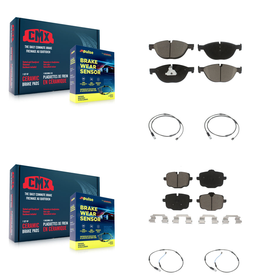 Front Rear Ceramic Disc Brake Pad And Wear Sensor Kit For BMW 650i xDrive Gran Coupe 550i KCW-100284