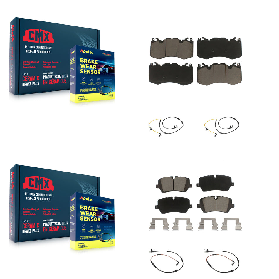Front Rear Ceramic Disc Brake Pads And Wear Sensors Kit For Land Rover Range Sport KCW-100293