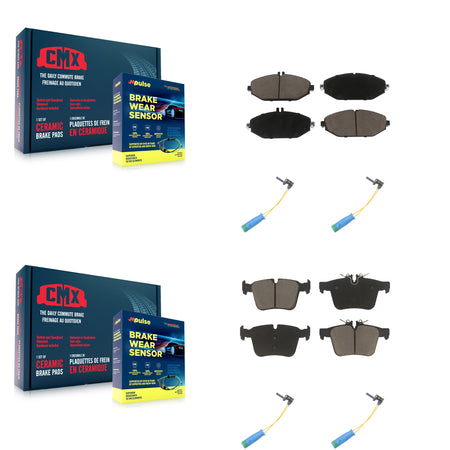 Front Rear Ceramic Brake Pad Wear Sensor Kit For Mercedes-Benz C300 Without Sport Package KCW-100309
