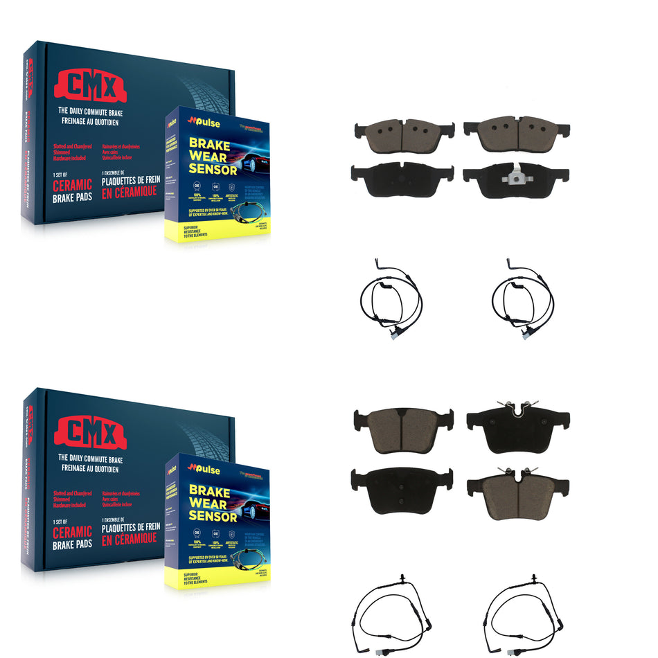 Front Rear Ceramic Disc Brake Pads And Wear Sensors Kit For Land Rover Range Evoque KCW-100315
