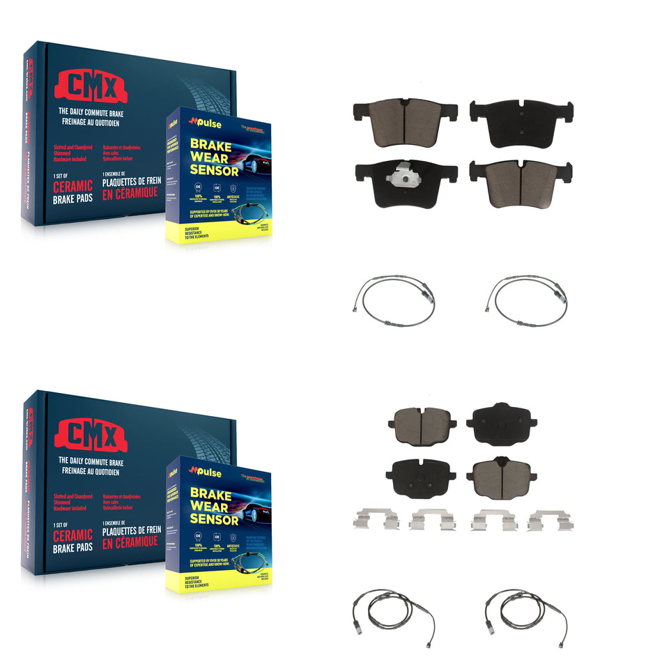 Front Rear Ceramic Disc Brake Pads And Wear Sensors Kit For 2012 BMW X3 From 10 11 KCW-100324