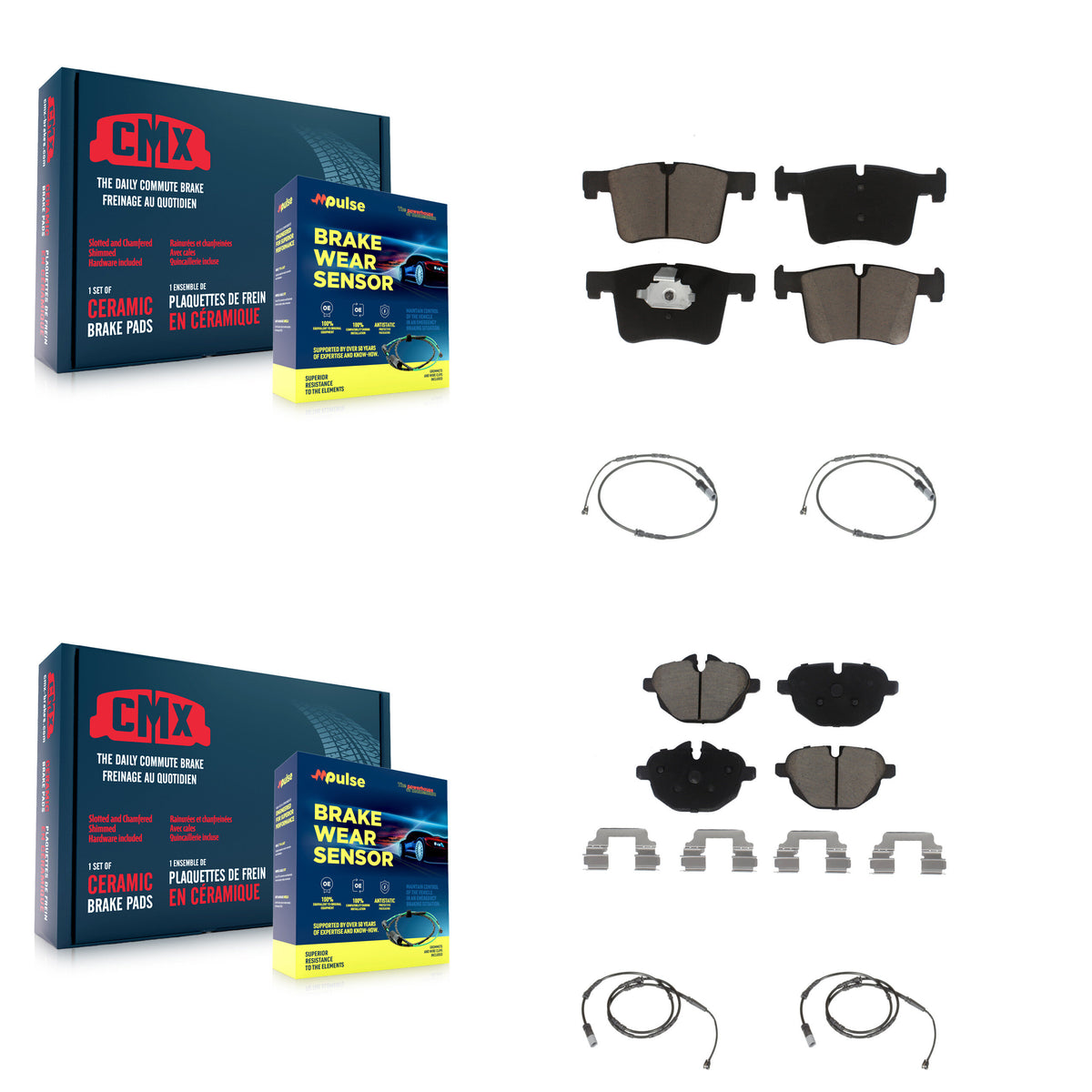 Front Rear Ceramic Disc Brake Pads And Wear Sensors Kit For BMW X3 X4 KCW-100325