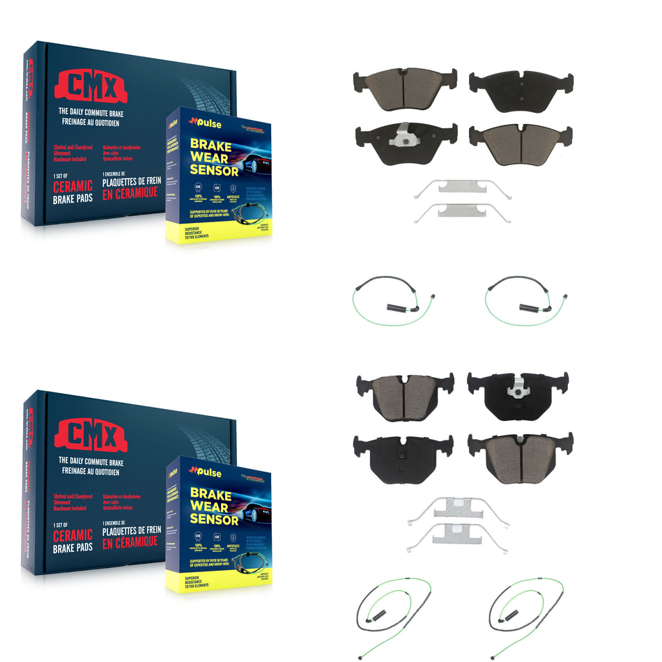 Front Rear Ceramic Disc Brake Pads And Wear Sensors Kit For 2005-2006 BMW M3 3.2L KCW-100330