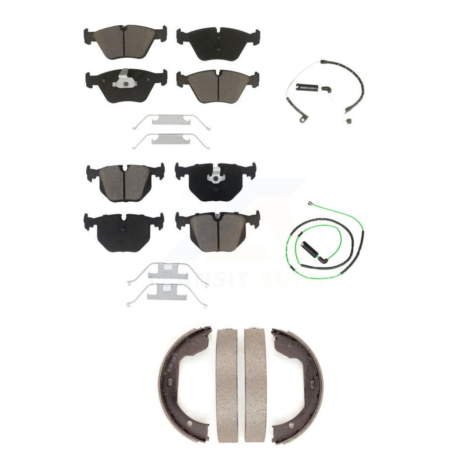 Front Rear Ceramic Disc Brake Pads And Wear Sensors Kit (5Pc) For BMW Z4 KCW-100342