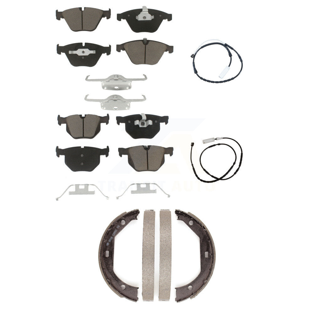 Front Rear Ceramic Brake Pads Wear Sensor Kit (5Pc) For 13 BMW X1 xDrive35i with AWD 3.0L KCW-100372